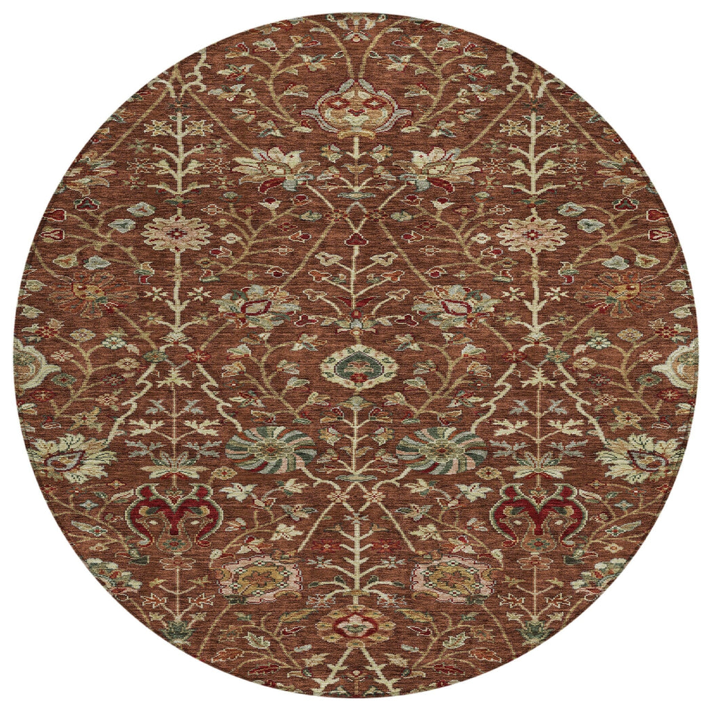 Machine Washable Indoor/ Outdoor Traditional Kashan Chantille Rug