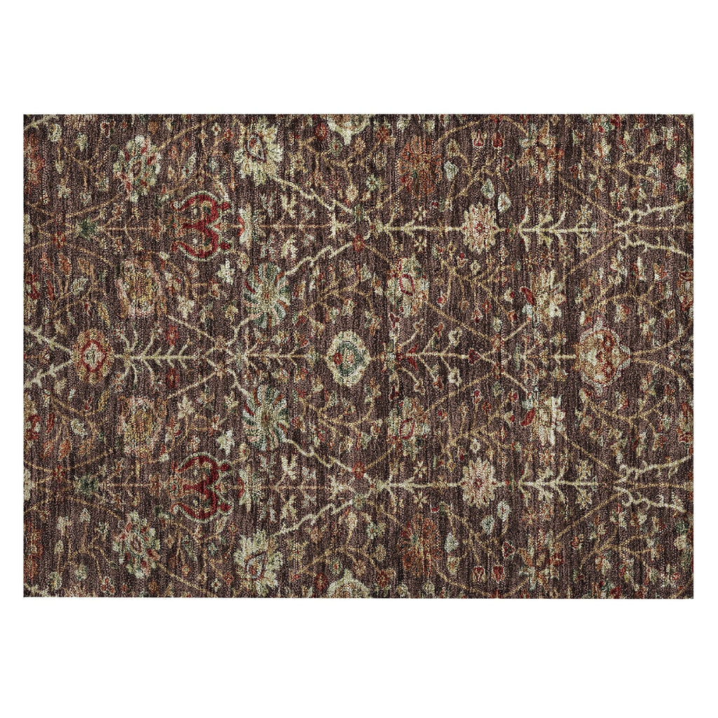 Machine Washable Indoor/ Outdoor Traditional Kashan Chantille Rug