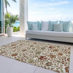 Machine Washable Indoor/ Outdoor Traditional Kashan Chantille Rug