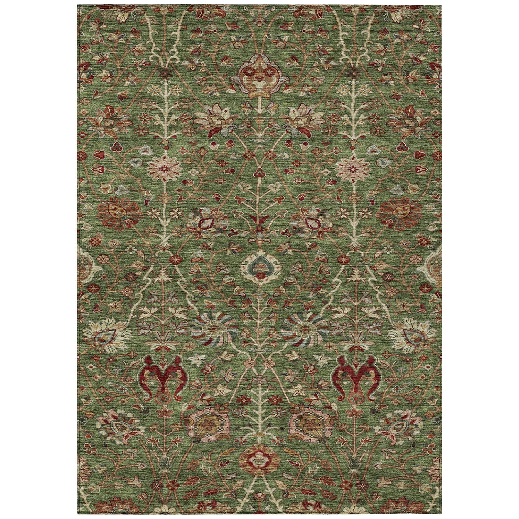 Machine Washable Indoor/ Outdoor Traditional Kashan Chantille Rug
