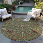 Machine Washable Indoor/ Outdoor Traditional Kashan Chantille Rug