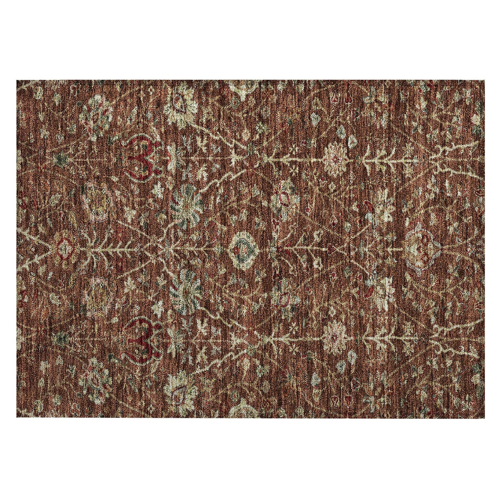 Machine Washable Indoor/ Outdoor Traditional Kashan Chantille Rug