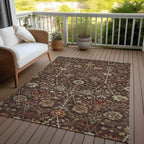 Machine Washable Indoor/ Outdoor Traditional Kashan Chantille Rug