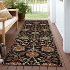 Machine Washable Indoor/ Outdoor Traditional Kashan Chantille Rug