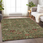 Machine Washable Indoor/ Outdoor Traditional Kashan Chantille Rug