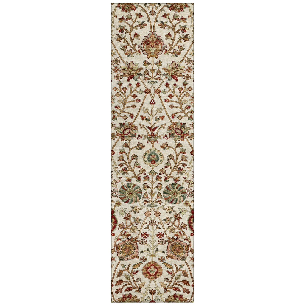 Machine Washable Indoor/ Outdoor Traditional Kashan Chantille Rug
