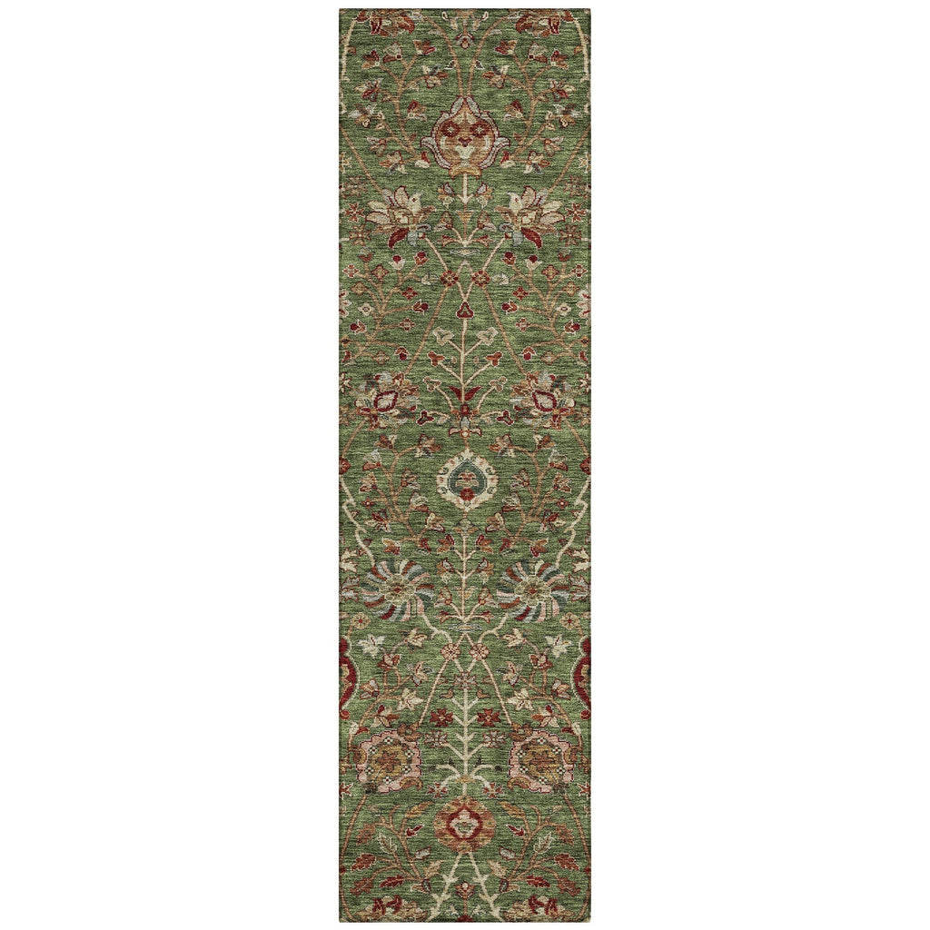Machine Washable Indoor/ Outdoor Traditional Kashan Chantille Rug