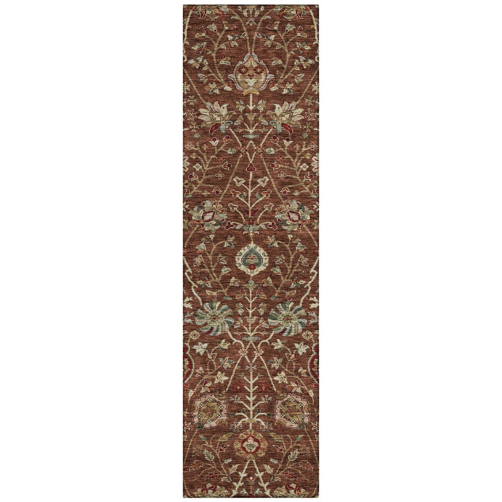 Machine Washable Indoor/ Outdoor Traditional Kashan Chantille Rug