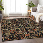Machine Washable Indoor/ Outdoor Traditional Kashan Chantille Rug