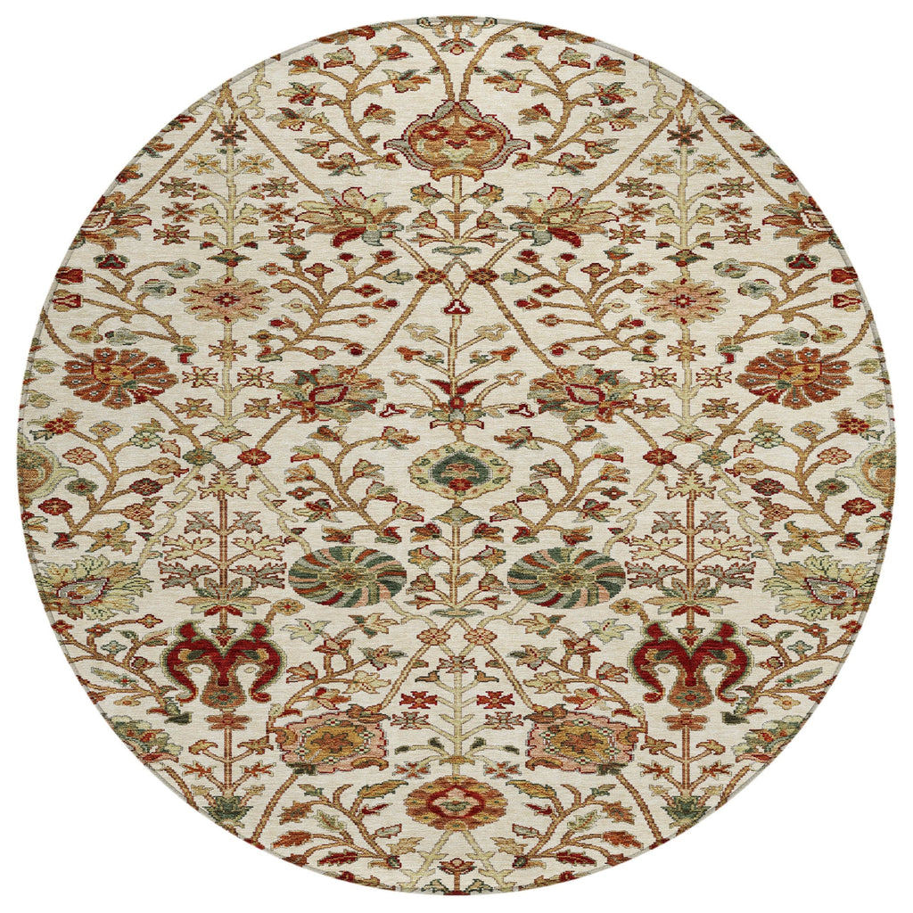 Machine Washable Indoor/ Outdoor Traditional Kashan Chantille Rug