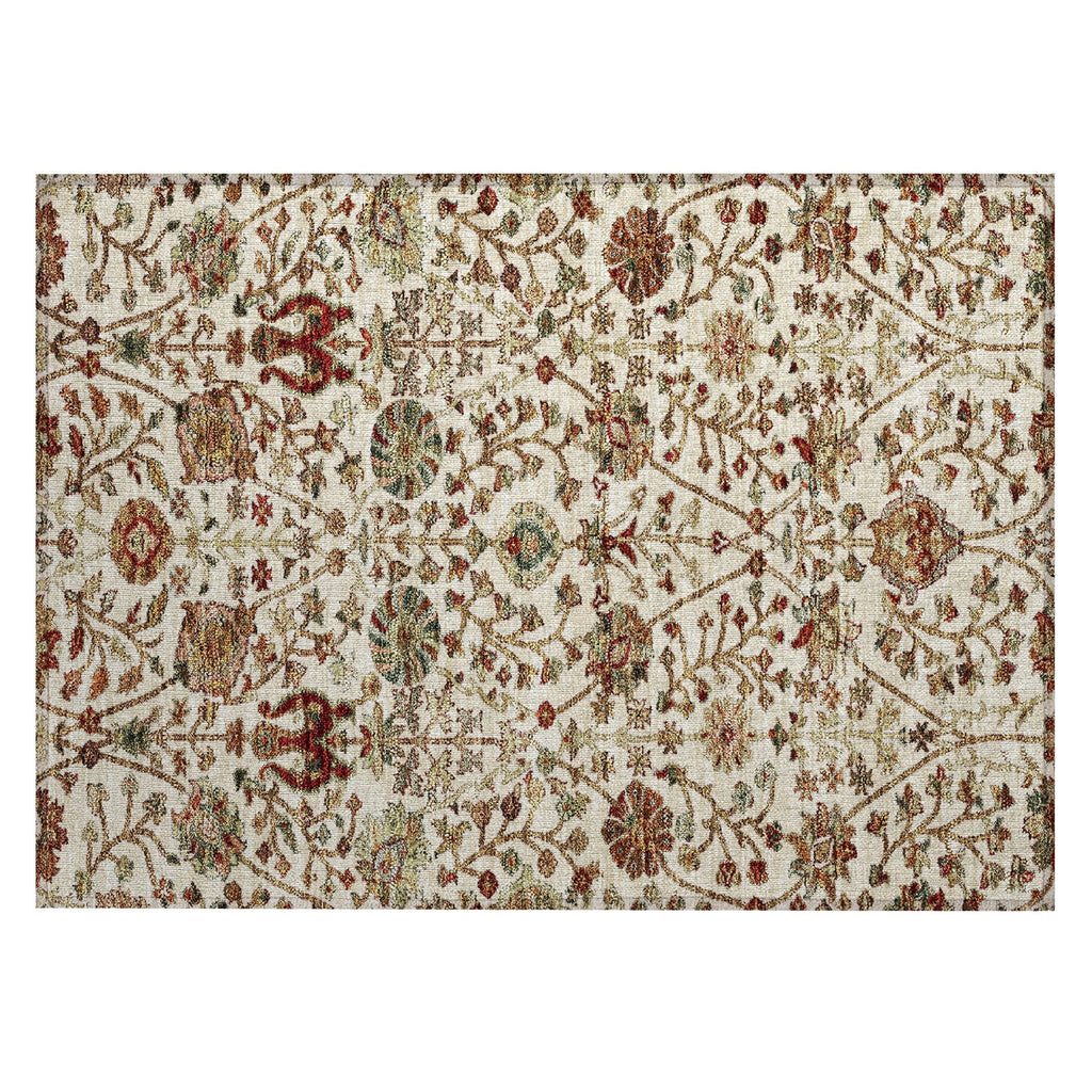 Machine Washable Indoor/ Outdoor Traditional Kashan Chantille Rug