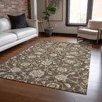 Machine Washable Indoor/ Outdoor Traditional KashanChantille Rug