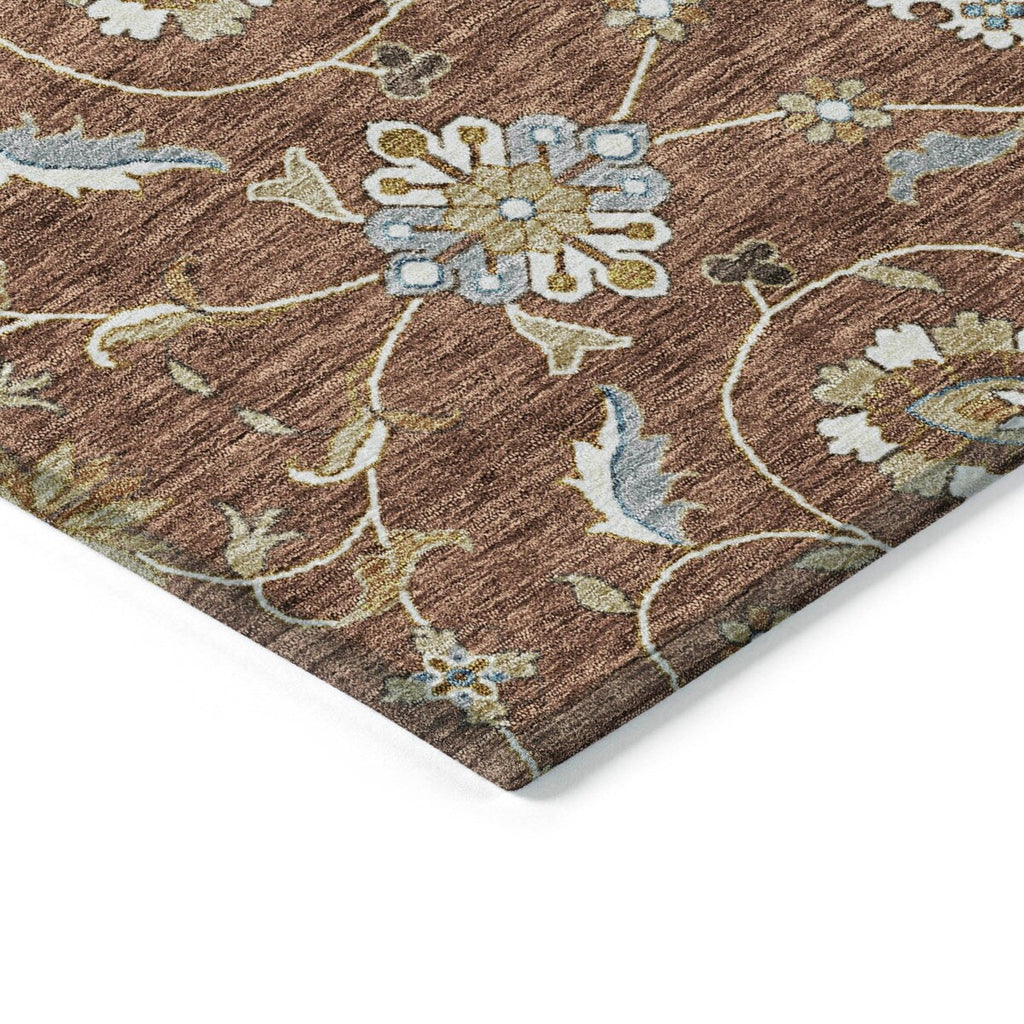 Machine Washable Indoor/ Outdoor Traditional KashanChantille Rug