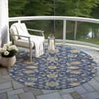 Machine Washable Indoor/ Outdoor Traditional KashanChantille Rug