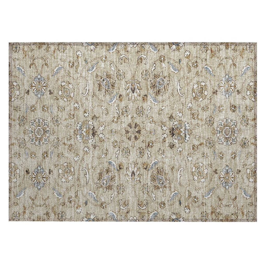 Machine Washable Indoor/ Outdoor Traditional KashanChantille Rug