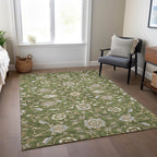 Machine Washable Indoor/ Outdoor Traditional KashanChantille Rug