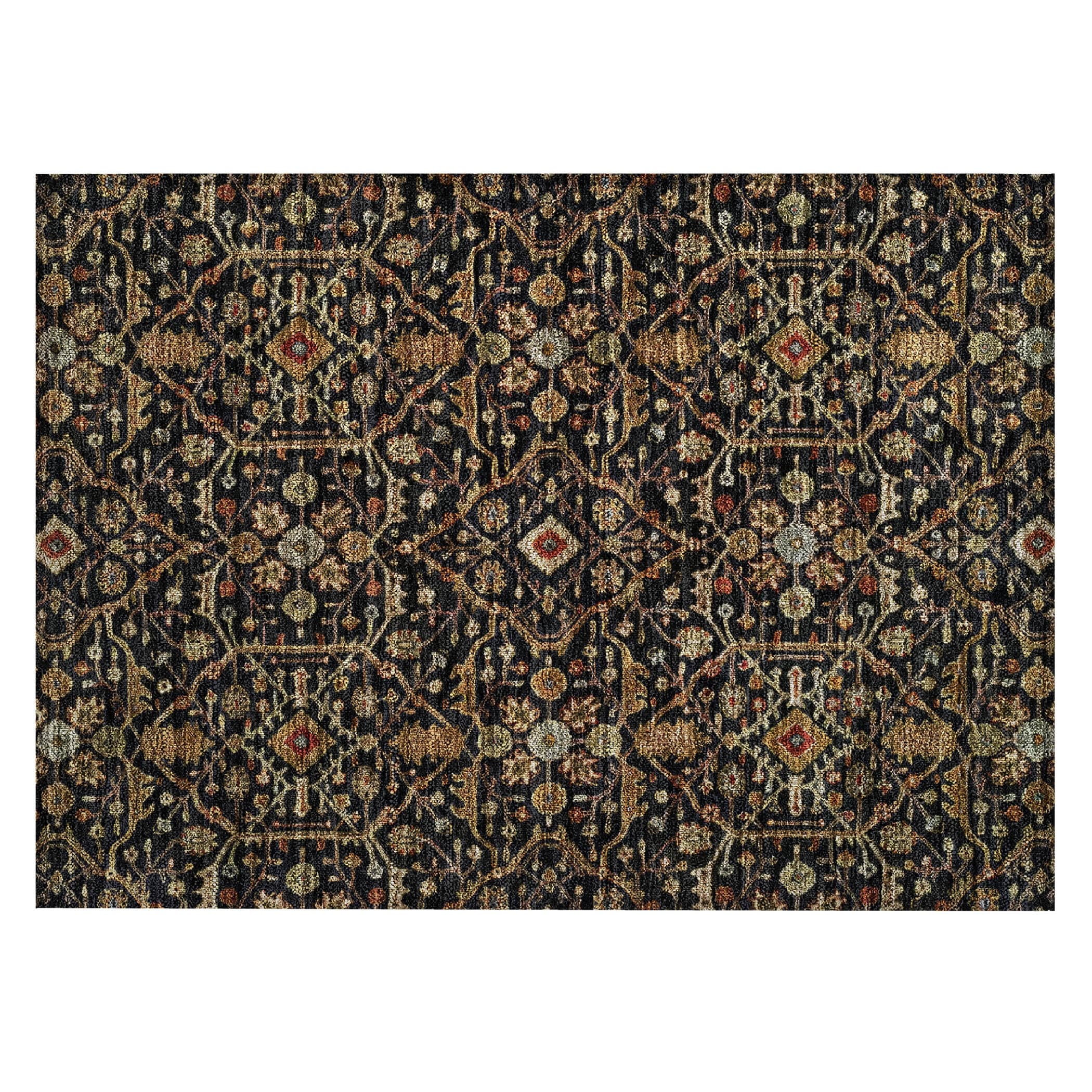 Machine Washable Indoor/ Outdoor Traditional Persian Chantille Rug