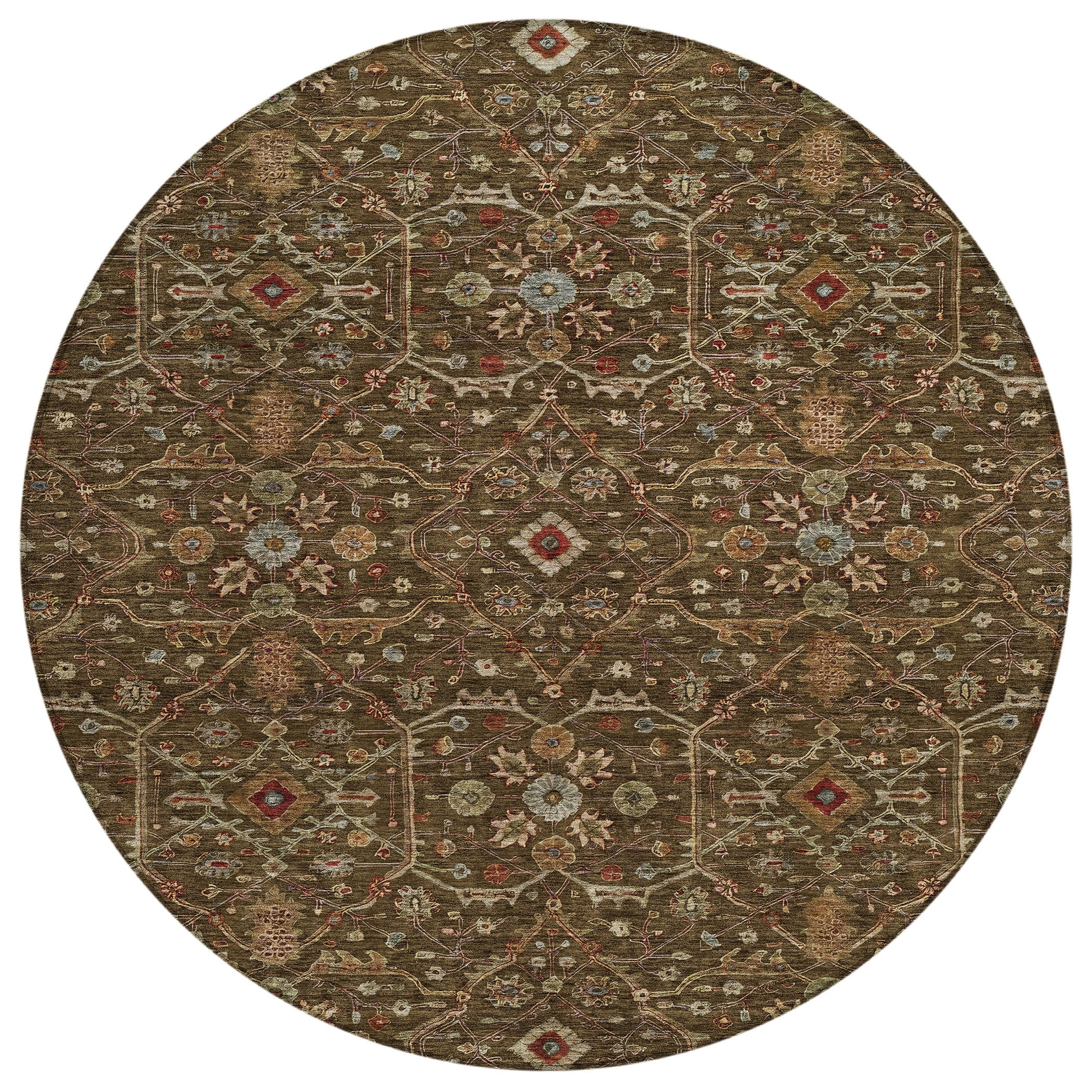 Machine Washable Indoor/ Outdoor Traditional Persian Chantille Rug
