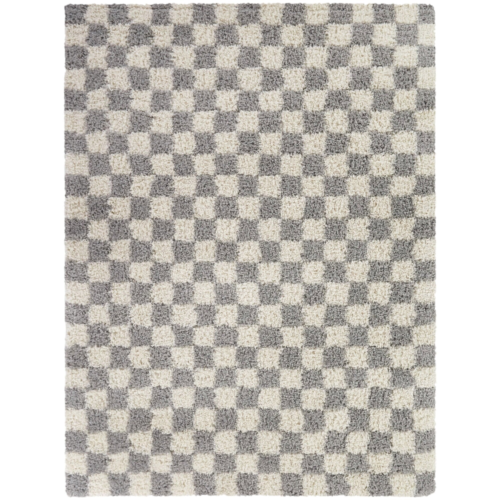 Mackie Checkered Shag Area Rug