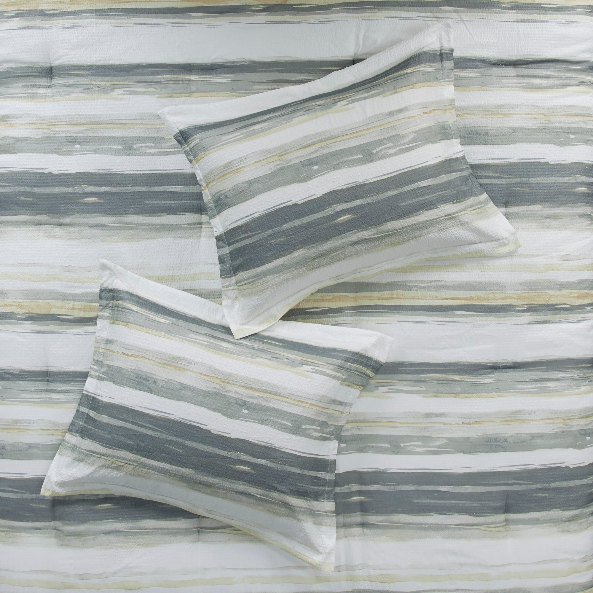 Madison Park Anchorage 8 Piece Printed Seersucker Comforter and Quilt Set Collection