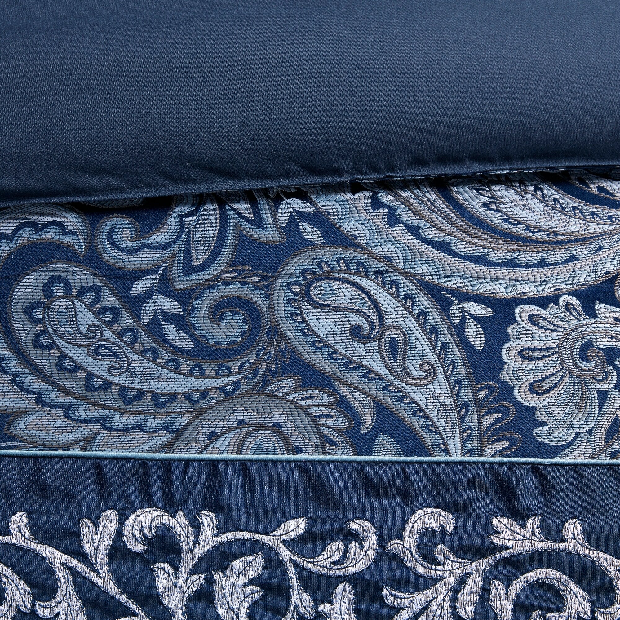 Madison Park Elaine Navy 7 Piece Jacquard Comforter Set