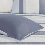 Madison Park Levi Blue/ Natural 5 Piece Jacquard Comforter Set