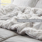 Madison Park Margot Back Print Long Fur Comforter Set
