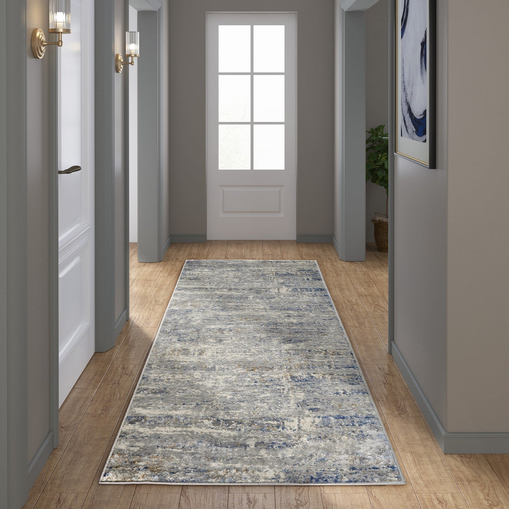 Madison Park Marie Blue/ Cream Abstract Area Rug