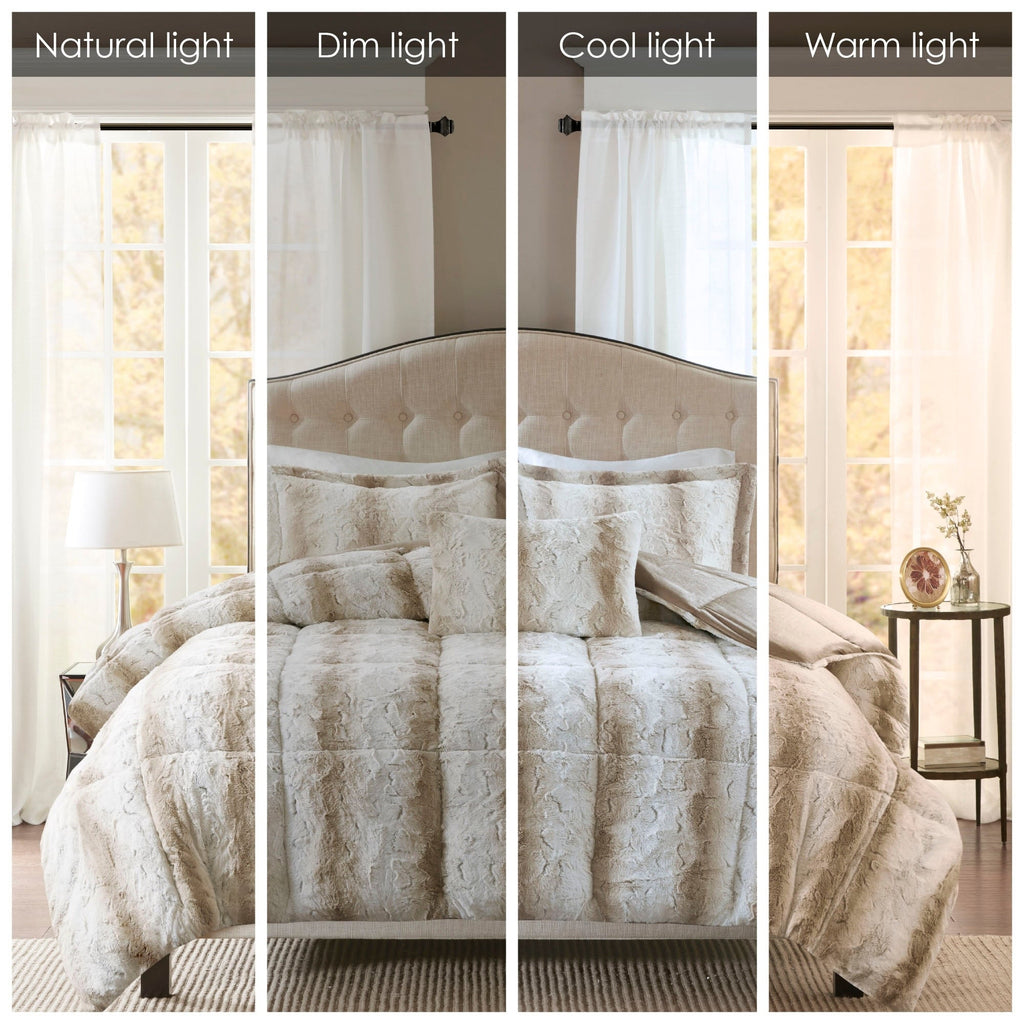 Madison Park Marselle Faux Fur Comforter Set