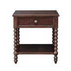 Madison Park Signature Beckett Turned Wood Spindle Nightstand with Drawer & Shelf