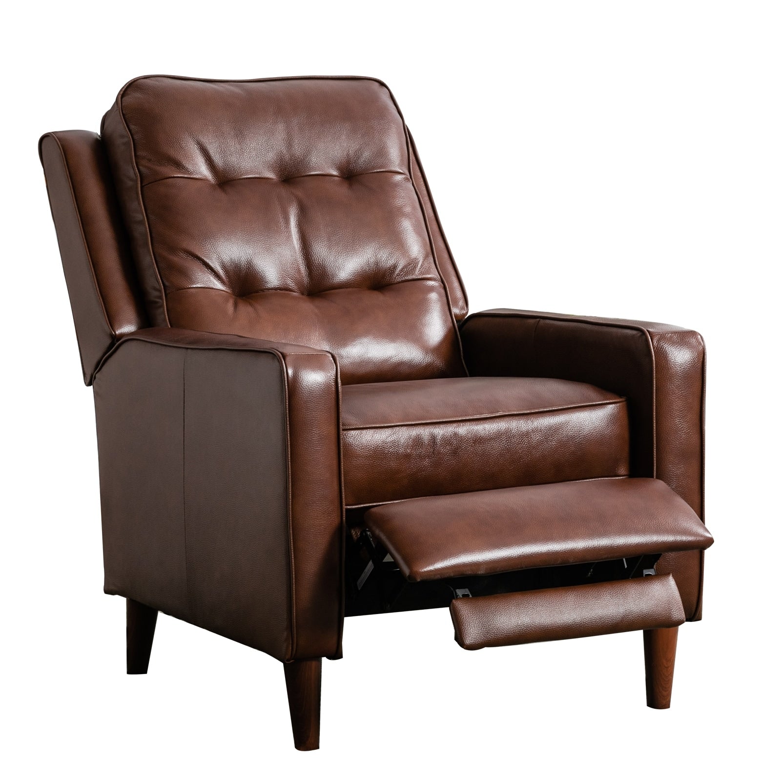 Pushback Recliner Chair, Fabric Armchair Push Back Recliner with Rivet Decoration, Single Sofa Accent Chair