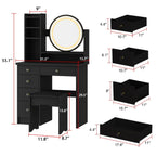 Makeup Vanity Dressing Table Set With Touch Screen Mirror & Stool