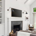 Malryn Set of 2 Modern Adjustable Swing Arm Lights Plug-in/Hardwired Wall Sconces