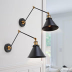 Malryn Set of 2 Modern Adjustable Swing Arm Lights Plug-in/Hardwired Wall Sconces