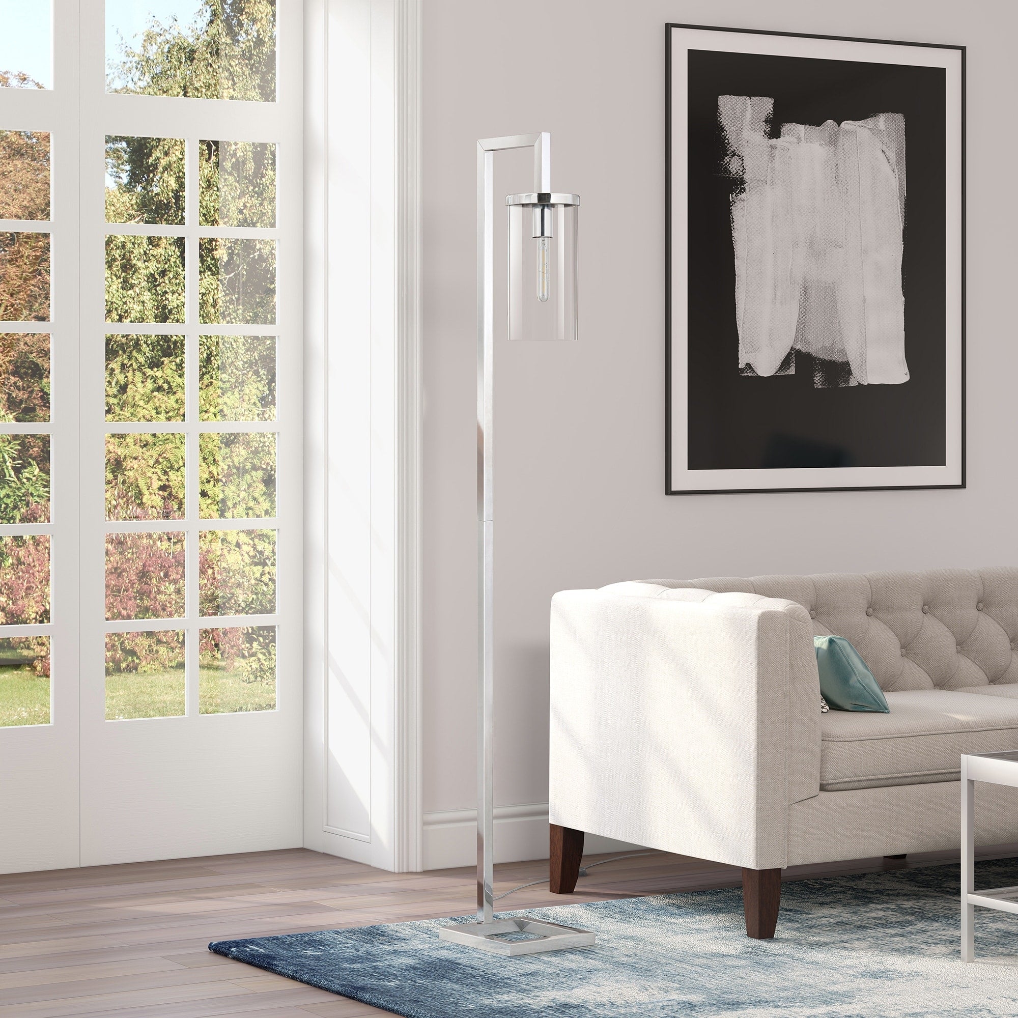 Malva 67.75 Tall Floor Lamp with Glass Shade - 11 Wide