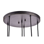 Mariana Cognac Glass Antique Black and Round Base 6-light Pendant