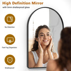 Matte Black Round Mirror