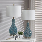 25.25 Glass Table Lamp Set with USB (Set of 2)