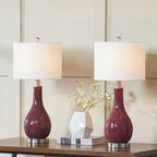 25.25 Glass Table Lamp Set with USB (Set of 2)