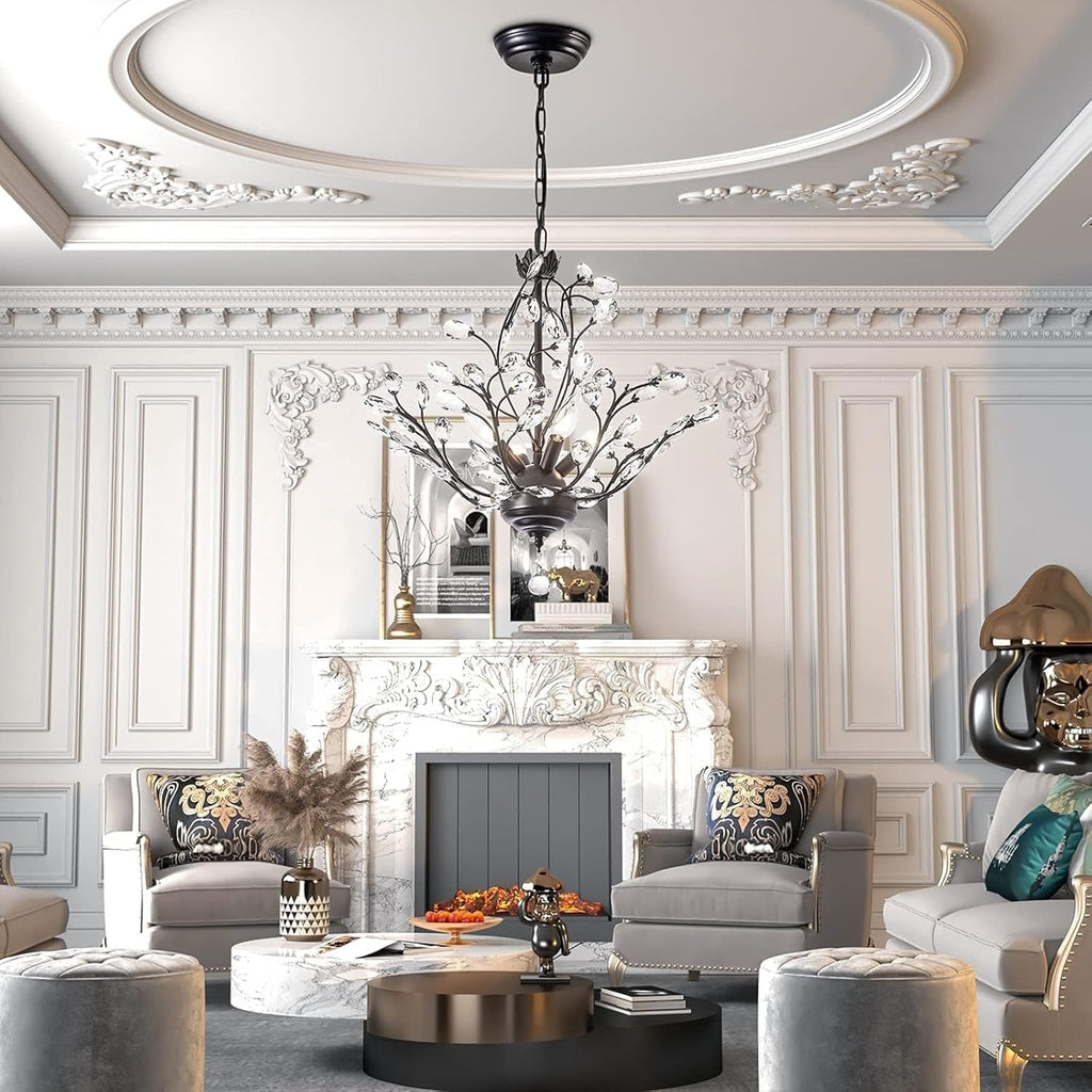 Maxax 4 - Light Unique Classic / Traditional Chandelier with Crystal Accents