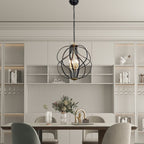 Maxax 4 - Light Unique Geometric Chandelier Wrought Iron Accents - 17.7*17.3*17.3