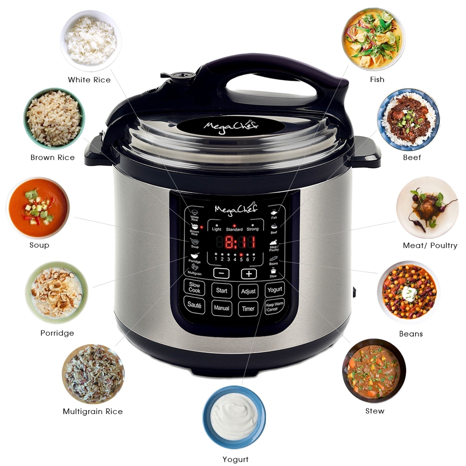 MegaChef Digital Countertop Pressure Cooker with 8 Quart Capacity