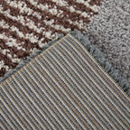 Merril Mid-century Modern Color Block Shag Area Rug