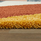 Merril Mid-century Modern Color Block Shag Area Rug