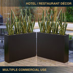 Metallic Heavy Planter for Outdoor Plants, 38Lx10Wx30H Inches Tall and Long Metal Divider Planter Box - 38x30x10
