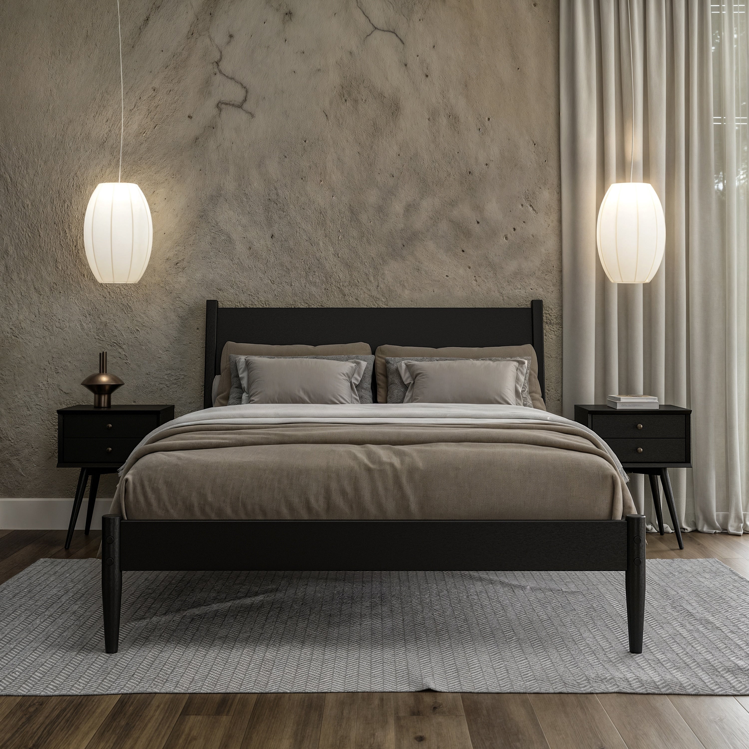 Mid-Century Panel Bed