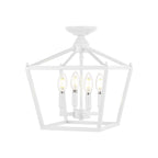 Milton Mini Lantern 4-Light Iron Modern Farmhouse LED Flush Mount, by JONATHAN Y