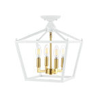 Milton Mini Lantern 4-Light Iron Modern Farmhouse LED Flush Mount, by JONATHAN Y