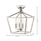 Milton Mini Lantern 4-Light Iron Modern Farmhouse LED Flush Mount, by JONATHAN Y