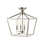 Milton Mini Lantern 4-Light Iron Modern Farmhouse LED Flush Mount, by JONATHAN Y